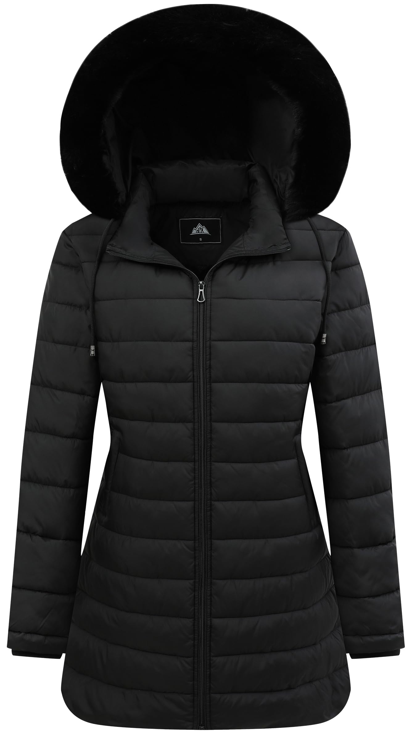 GOLDLADIES Women's Waterproof Long Down Jacket,Warm Winter Hooded Puffer Coat Thickened for Hiking Outdoor